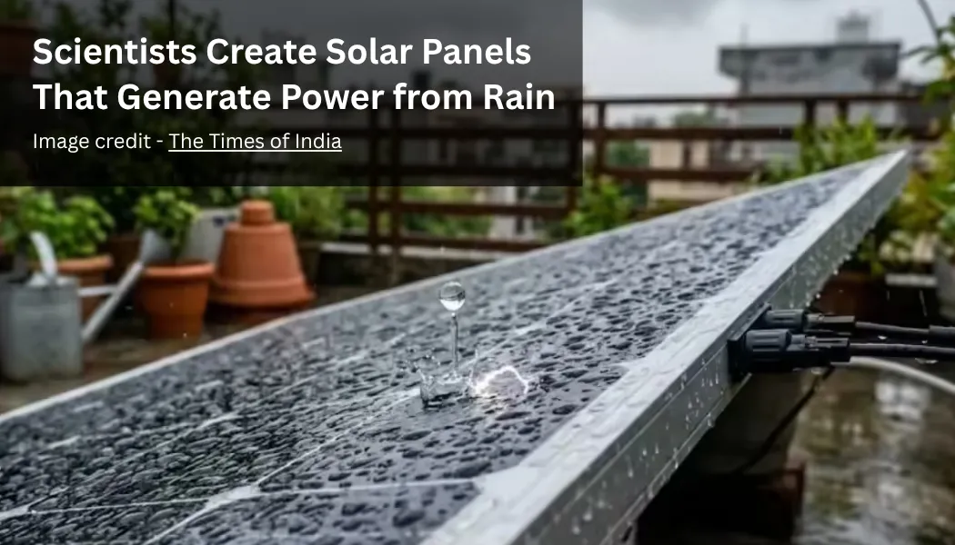 Scientists Create Solar Panels That Generate Power from Rain