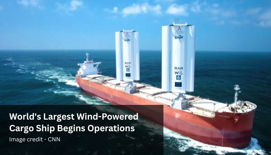 World's Largest Wind-Powered Cargo Ship Begins Operations