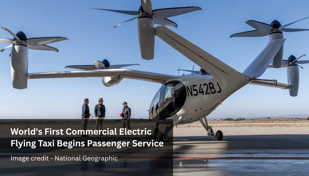 World's First Commercial Electric Flying Taxi Begins Passenger Service